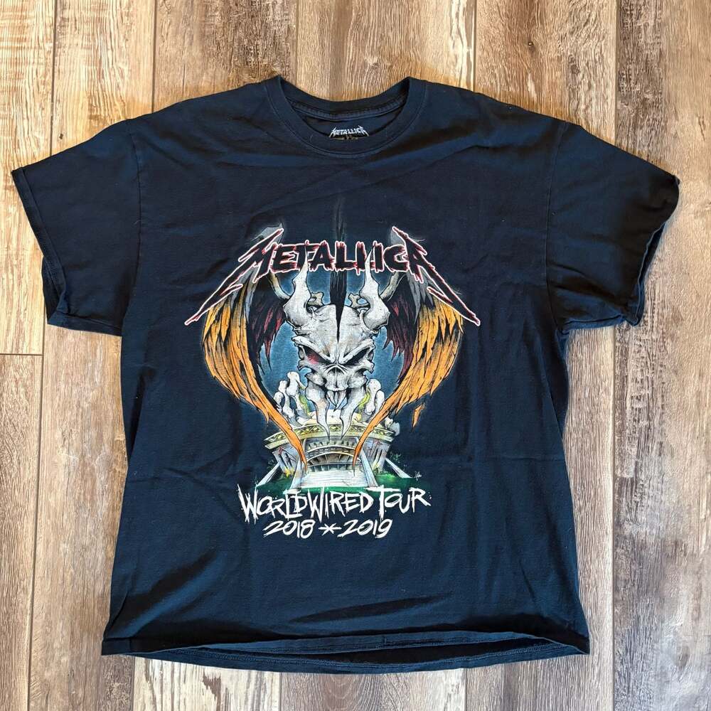 Metallica WorldWired Tour 2018 2019 Mens XL Black Band Tee